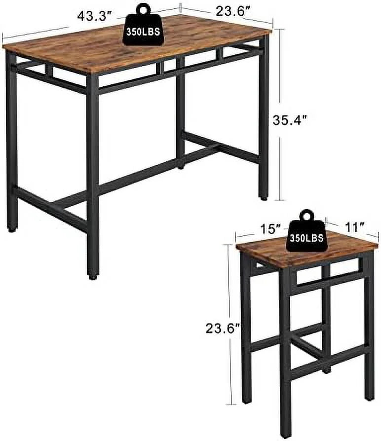 5 Piece Metal and Wood Dining Table and Chairs Set X62682