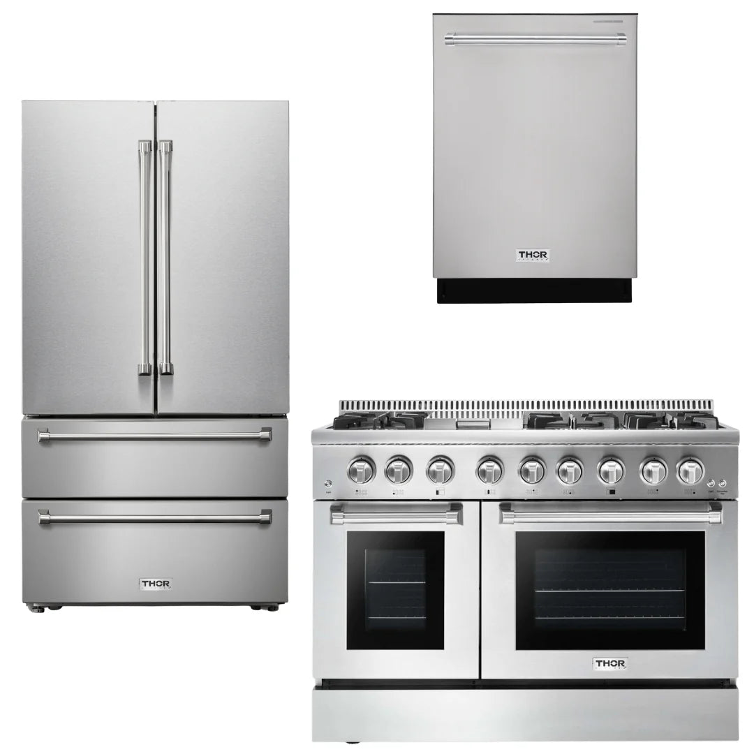 48 Propane Dual Fuel Range, Refrigerator, Dishwasher M3761