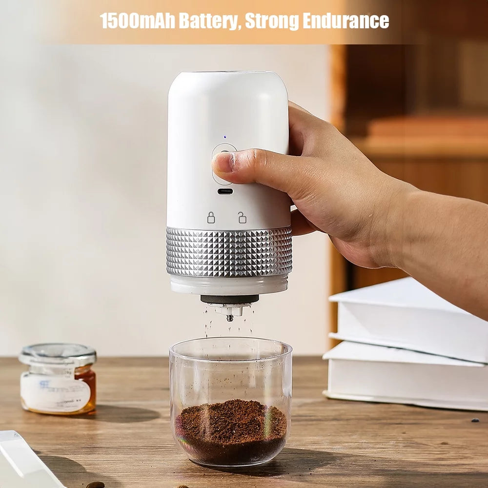Portable Electric Burr Coffee Grinder, Ceramic Grinding Core, Adjustable, USB Rechargeable X878