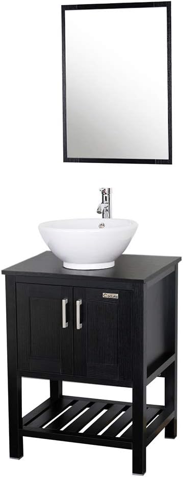 24 inch Bathroom Vanity with Ceramic Vessel Sink and Faucet S3445