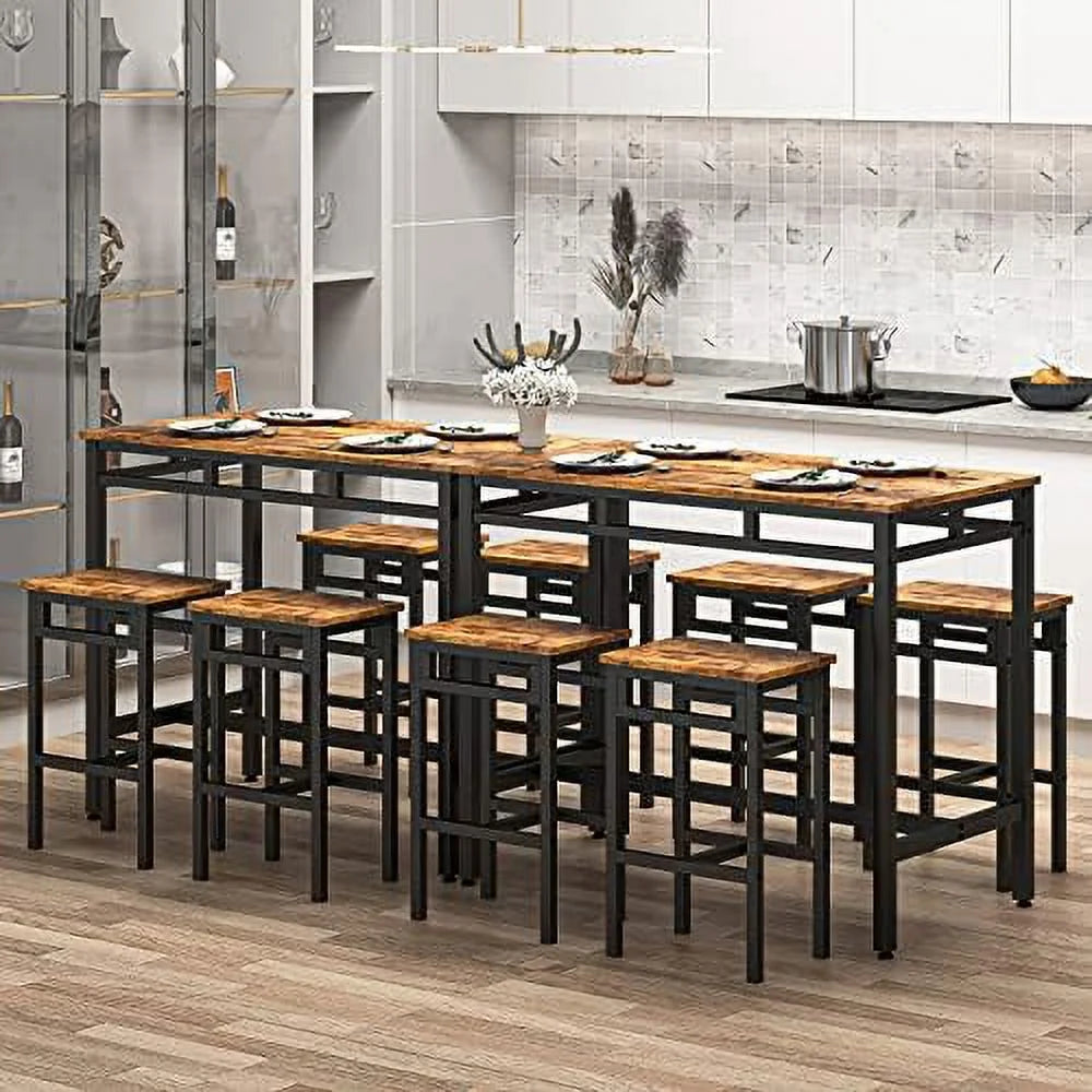 5 Piece Metal and Wood Dining Table and Chairs Set X62682