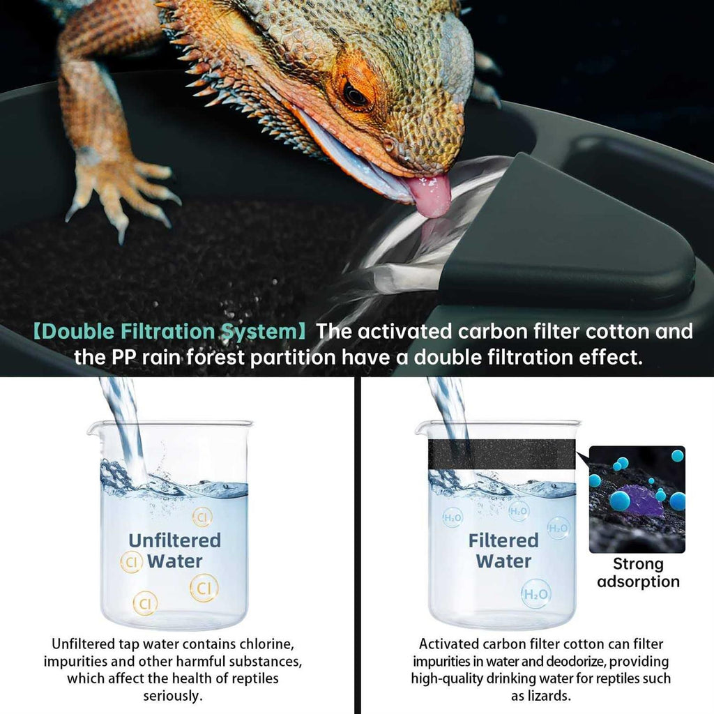 Reptile Drinking Water Fountain with Trough J710