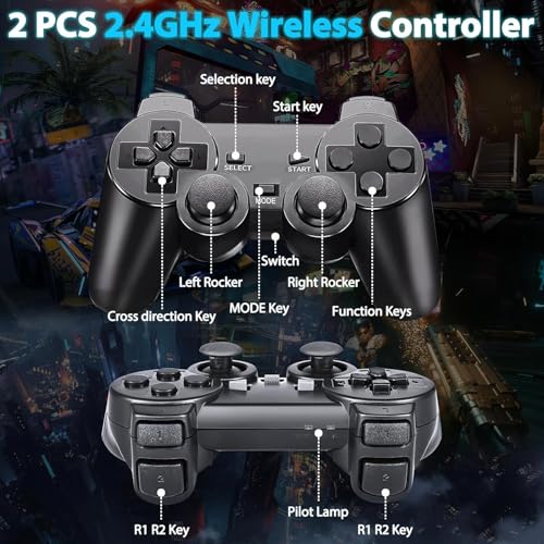 Wireless Retro Game Console Stick with 20000+ Games, 4K HDMI, 2 Controllers B53273