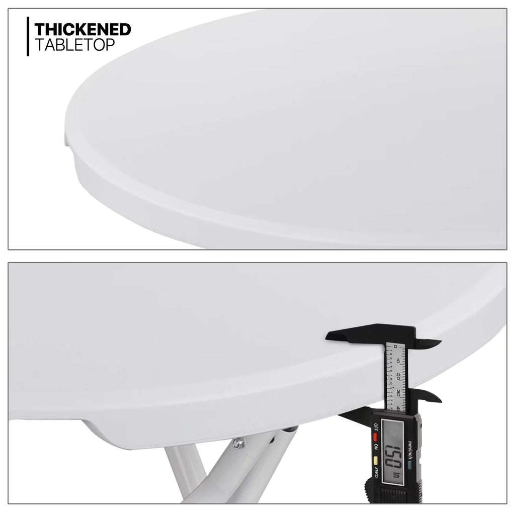 10 Pack 2.6Ft White Round Folding Table Q902