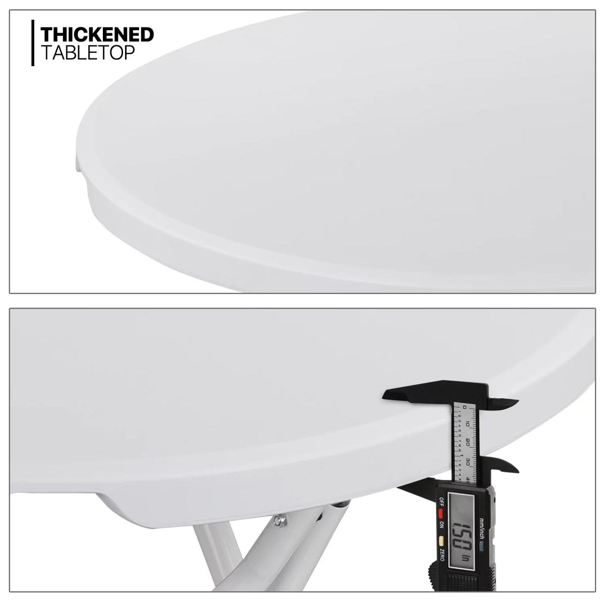 10 Pack 2.6Ft White Round Folding Table Q902