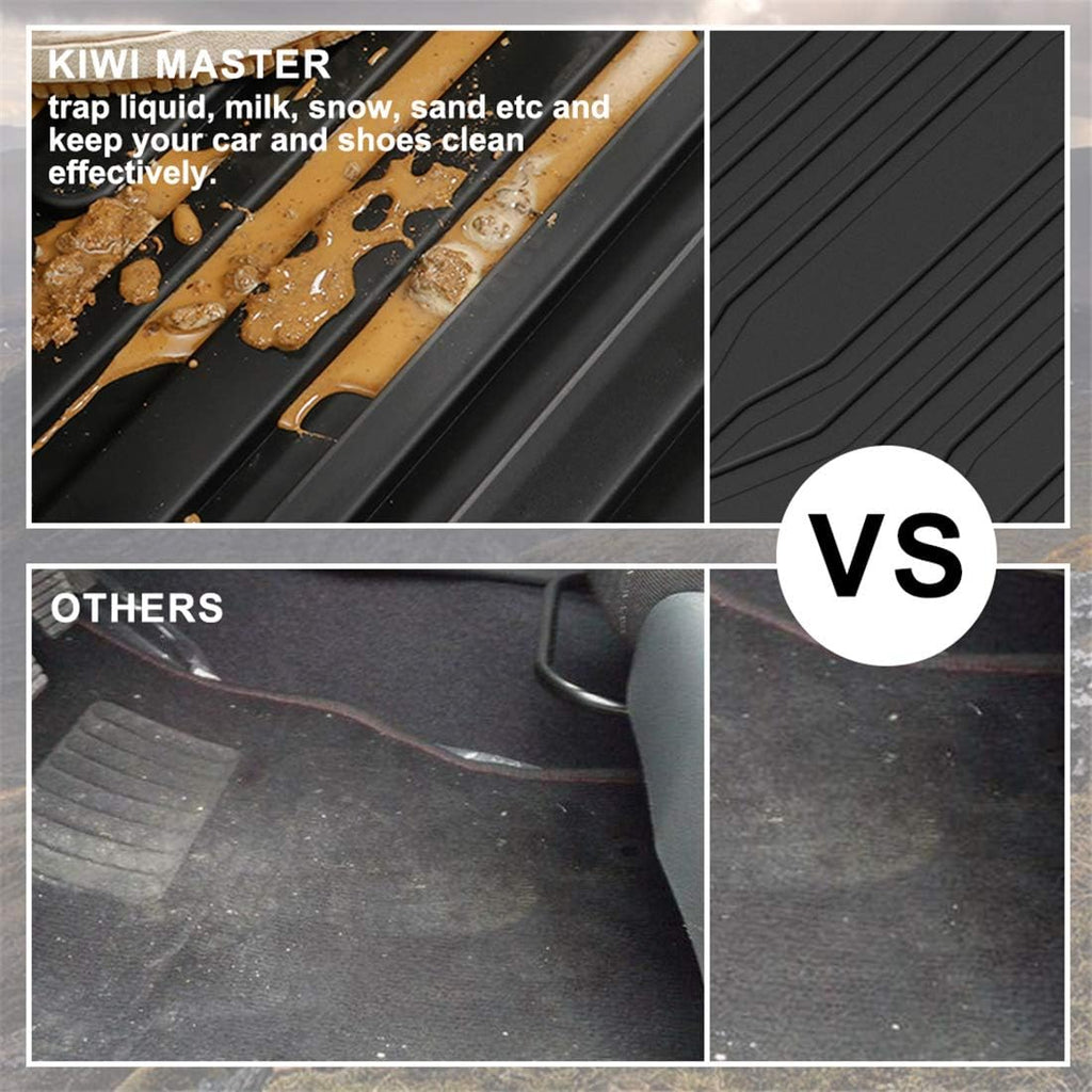 All Weather Floor Mats Liners Front Rear 2 Row Seat TPE Black Z8822