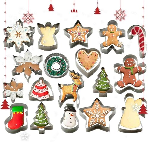 18 Pc Metal Christmas Cookie Cutters Set S1564