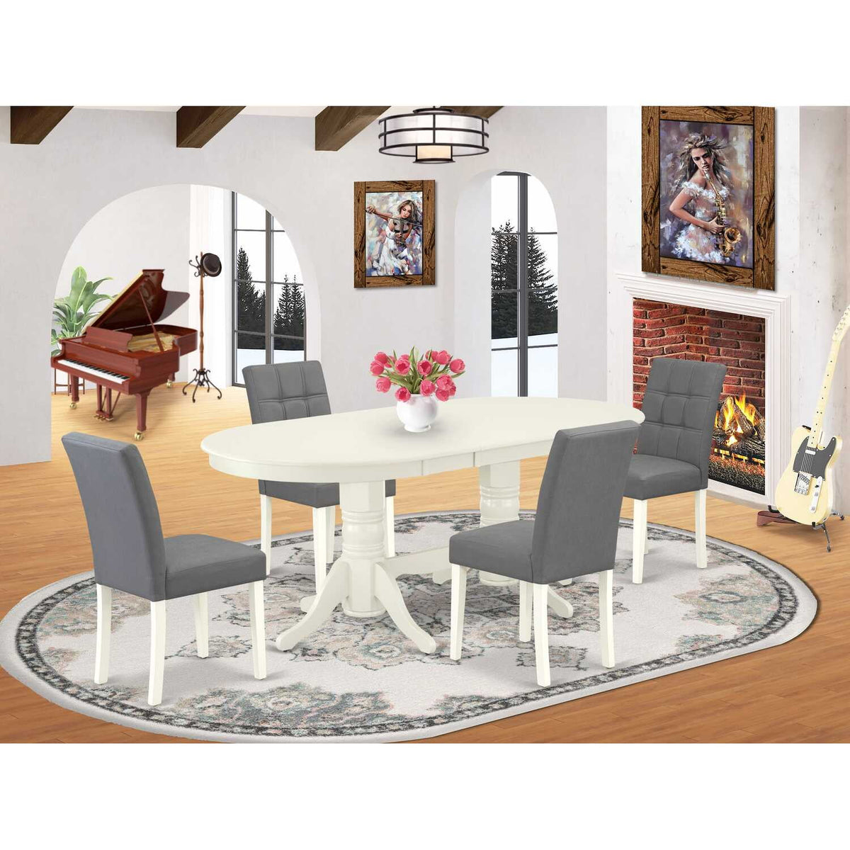 5 Piece Kitchen Table Set with Butterfly Leaf T182218