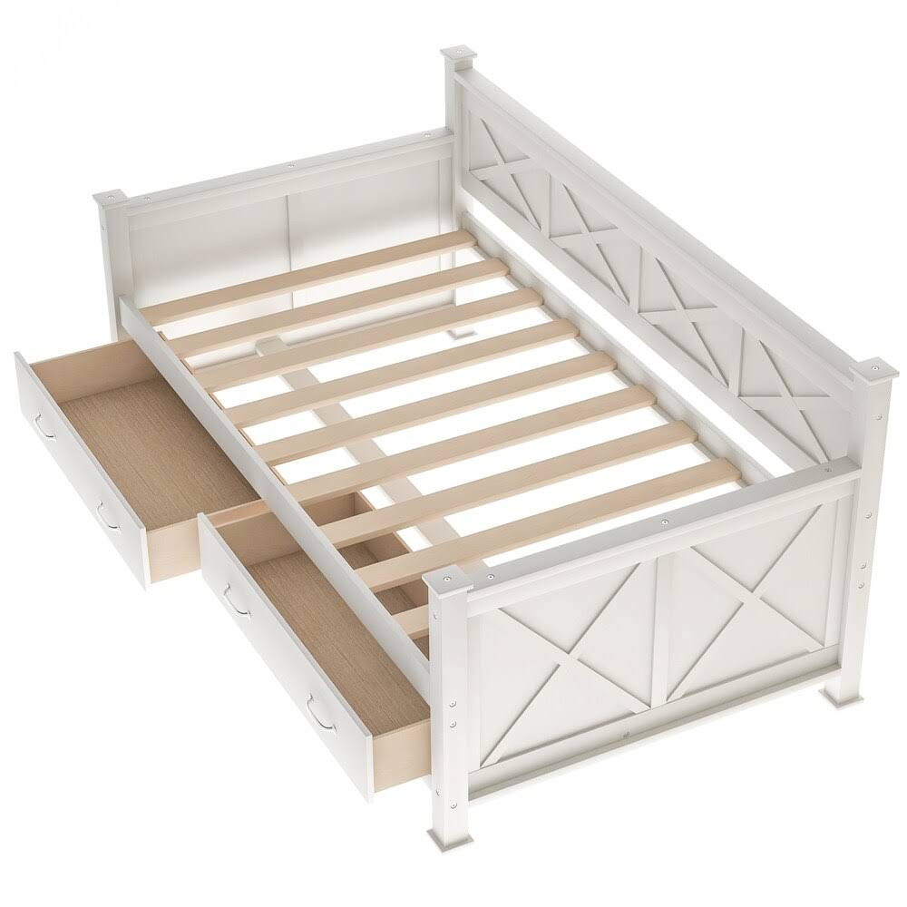White Twin Size Daybed with 2 Drawers N28881