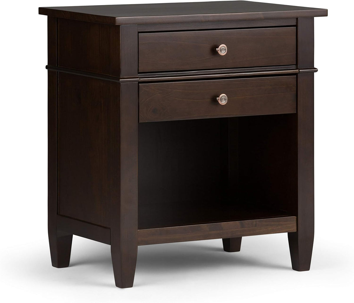 White Solid Wood 2 Drawer Nightstand R6836