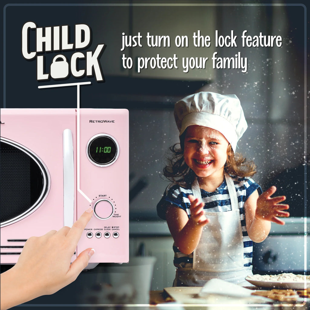 0.9 Cubic Foot 800-Watt Countertop Microwave Oven Pink A426