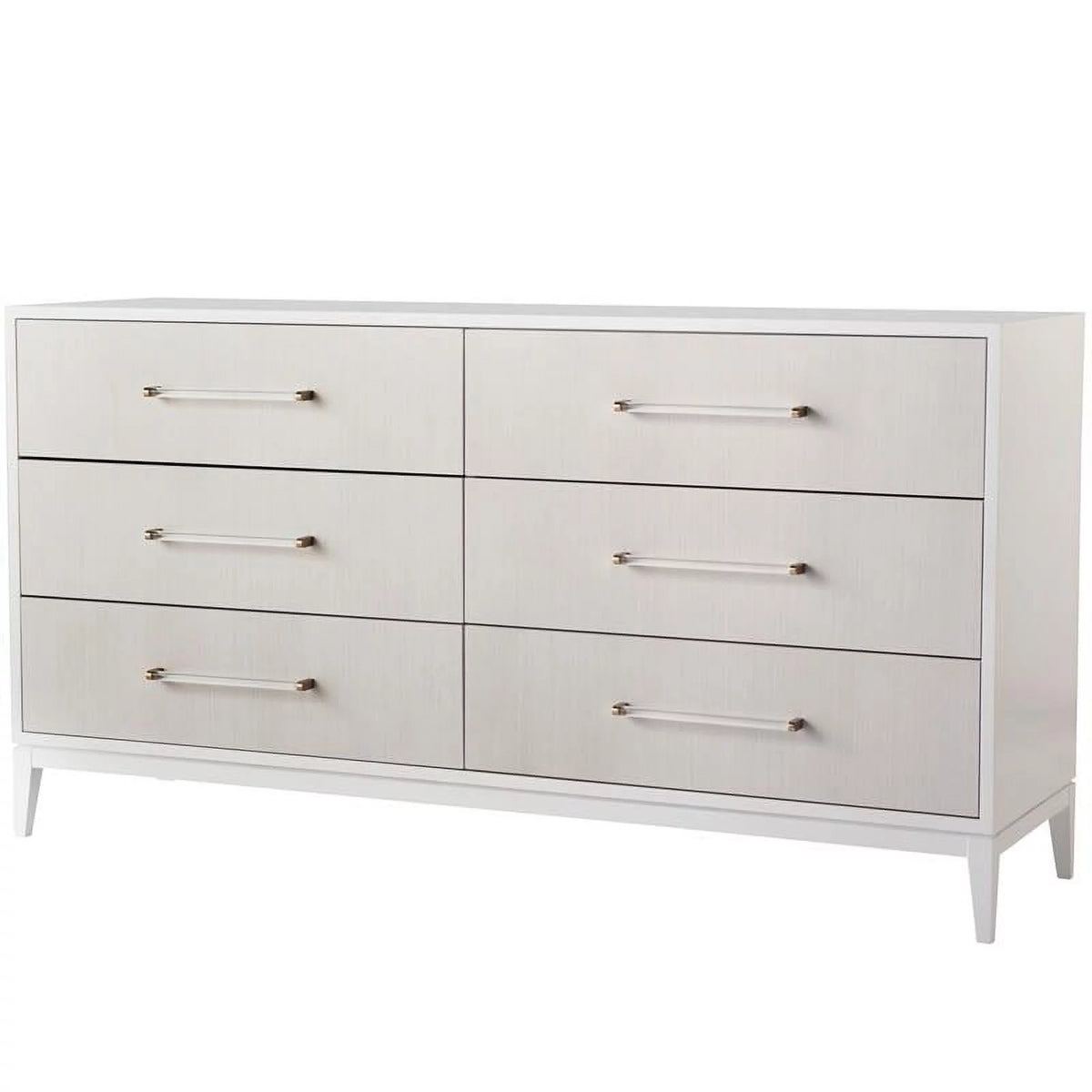 White Wood Dresser with Six Drawers R75797