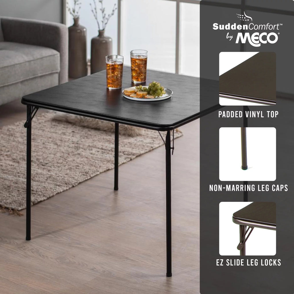 Black Square Metal Folding Dining Card Table S8534
