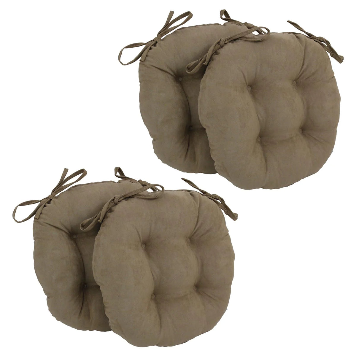 16-inch Micro Suede Tufted Chair Cushions Set of 4 H885