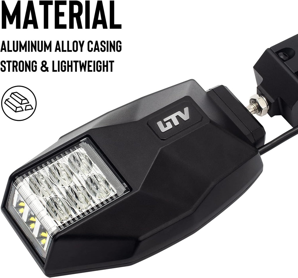 Aluminium UTV Side Mirrors with LED Spot Lights, One Pair X631