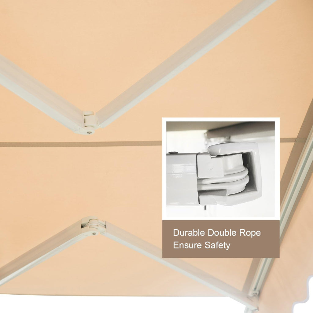 Retractable 12'x10' Beige Patio Awning N18678