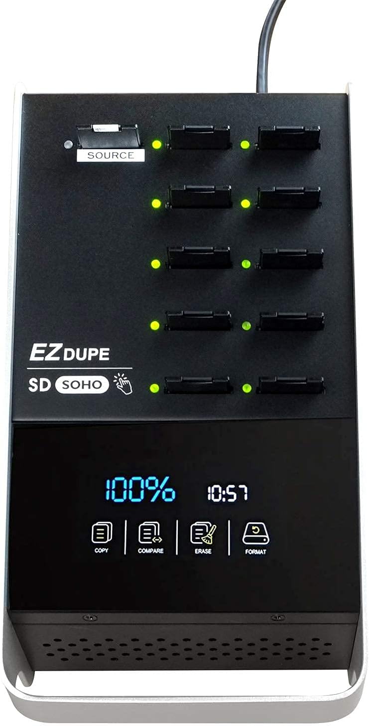 1 to 10 SD MicroSD Card Duplicator with Touch Screen S265