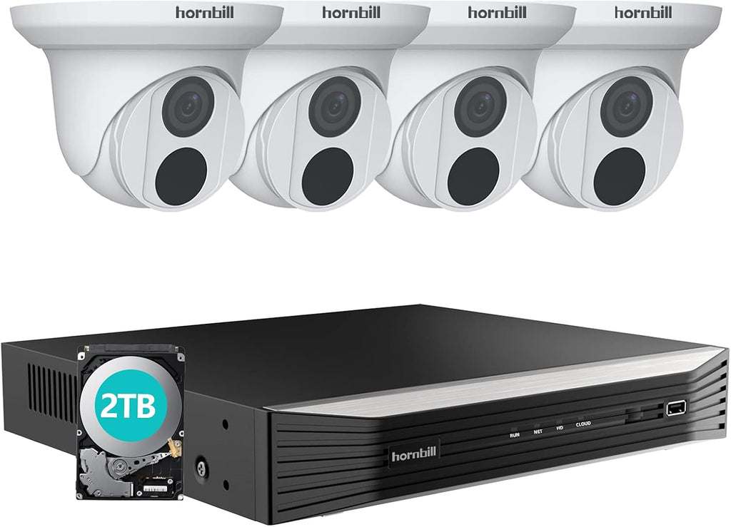 4K PoE Security Camera System 8 Channels 4pcs Dome Cameras 2TB Hard Disk Q34602