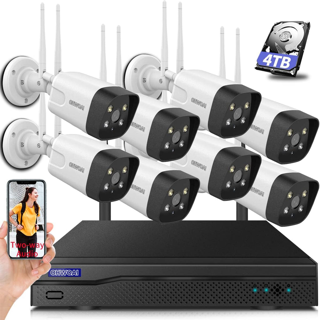 8Pcs 5.0MP Wireless Security Camera System with 8 Channel NVR D405005