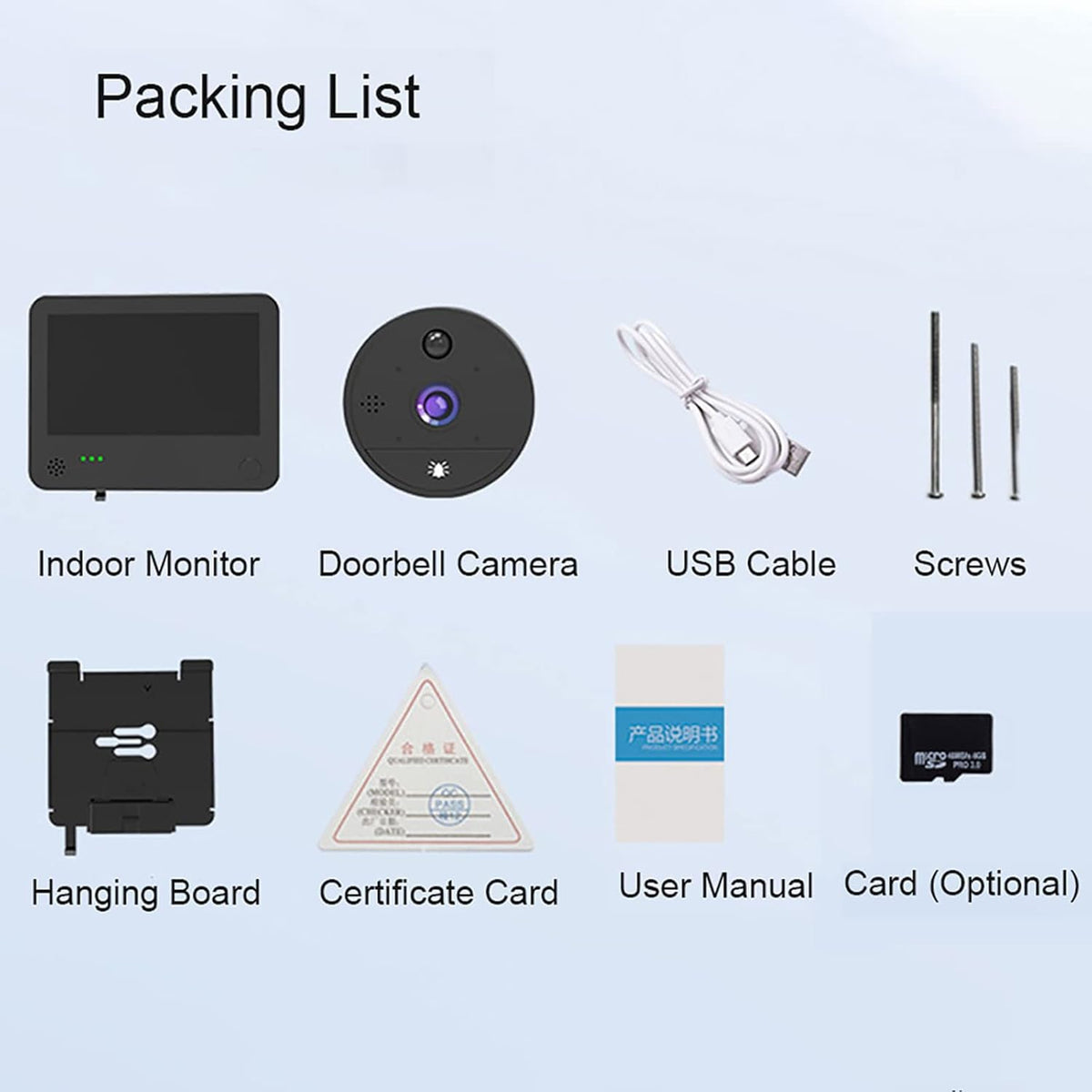 1080P WiFi Video Doorbell Peephole Camera 4.3 Inch O43476