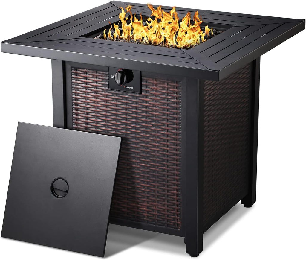 50,000 BTU Square Propane Fire Pit Table O9979