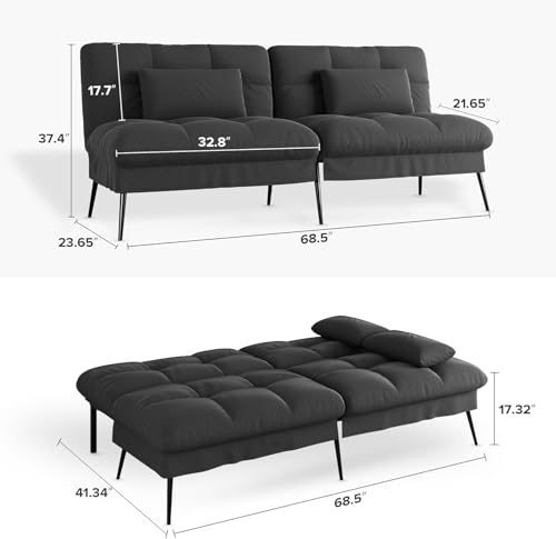 Black Convertible Sofa Bed K453026