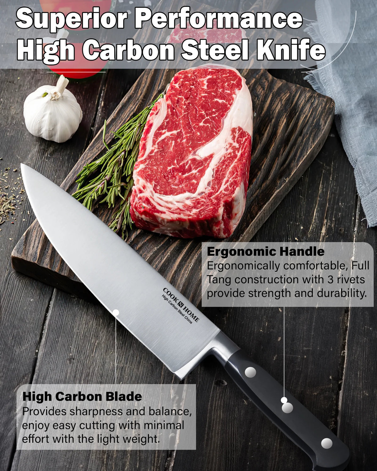 15-Piece High Carbon Stainless Steel Knife Set with Bamboo Storage Block V52435