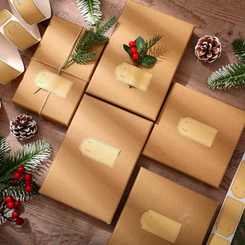 600 Pcs Natural Brown Kraft to and from Gift Tag Stickers J254
