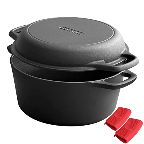Pre-Seasoned Cast Iron Dutch Oven with Skillet Lid 5QT Z277530