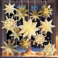 18Pcs 3D Paper Snowflake Lanterns with LED Lights M6706