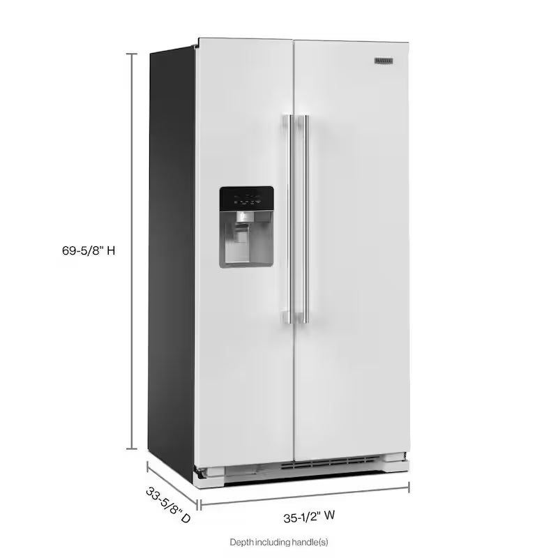 36 in. 25 cu. ft. Side-by-Side Refrigerator in White V2564