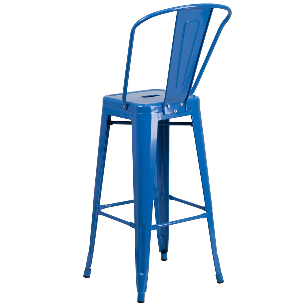 Blue Metal Barstool 4 Stools V243739