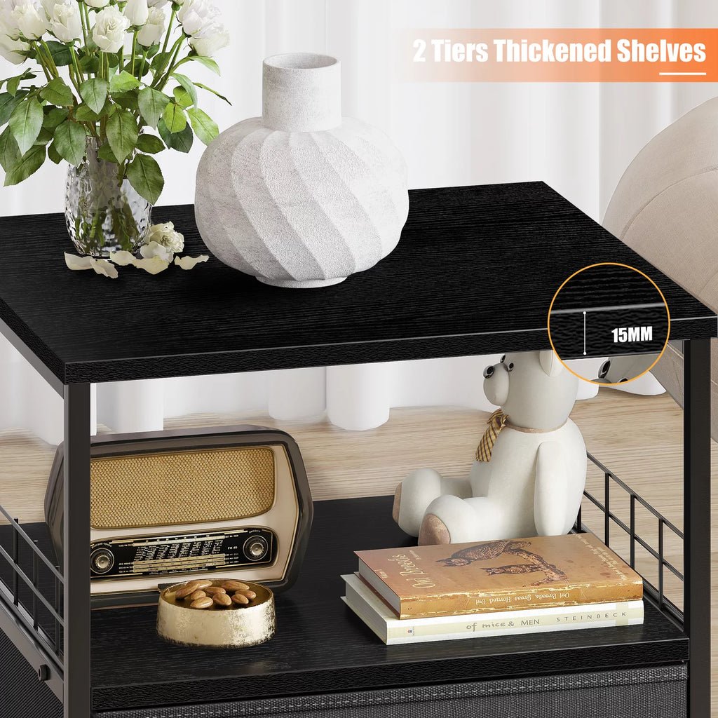Dark Grey Metal End Table N711