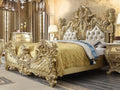 Antique Gold Faux Leather Bed C972425