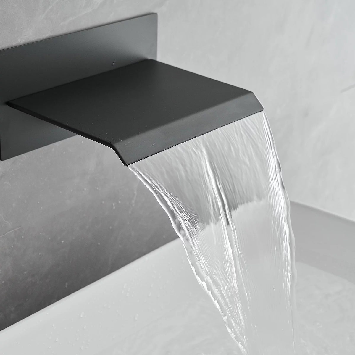 Wall Mount Waterfall Bathroom Faucet Matte Black F56977