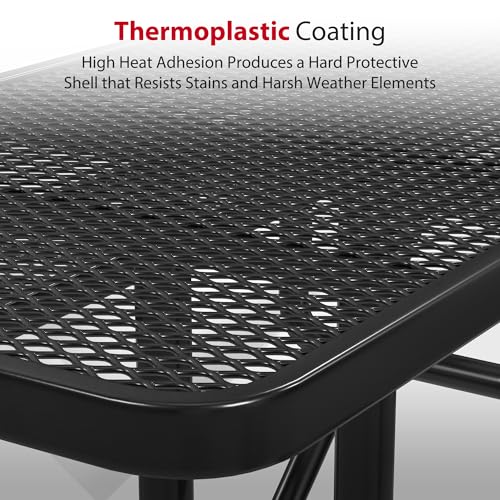 6 Foot Heavy-Duty Metal Picnic Table with Umbrella Hole Y918548