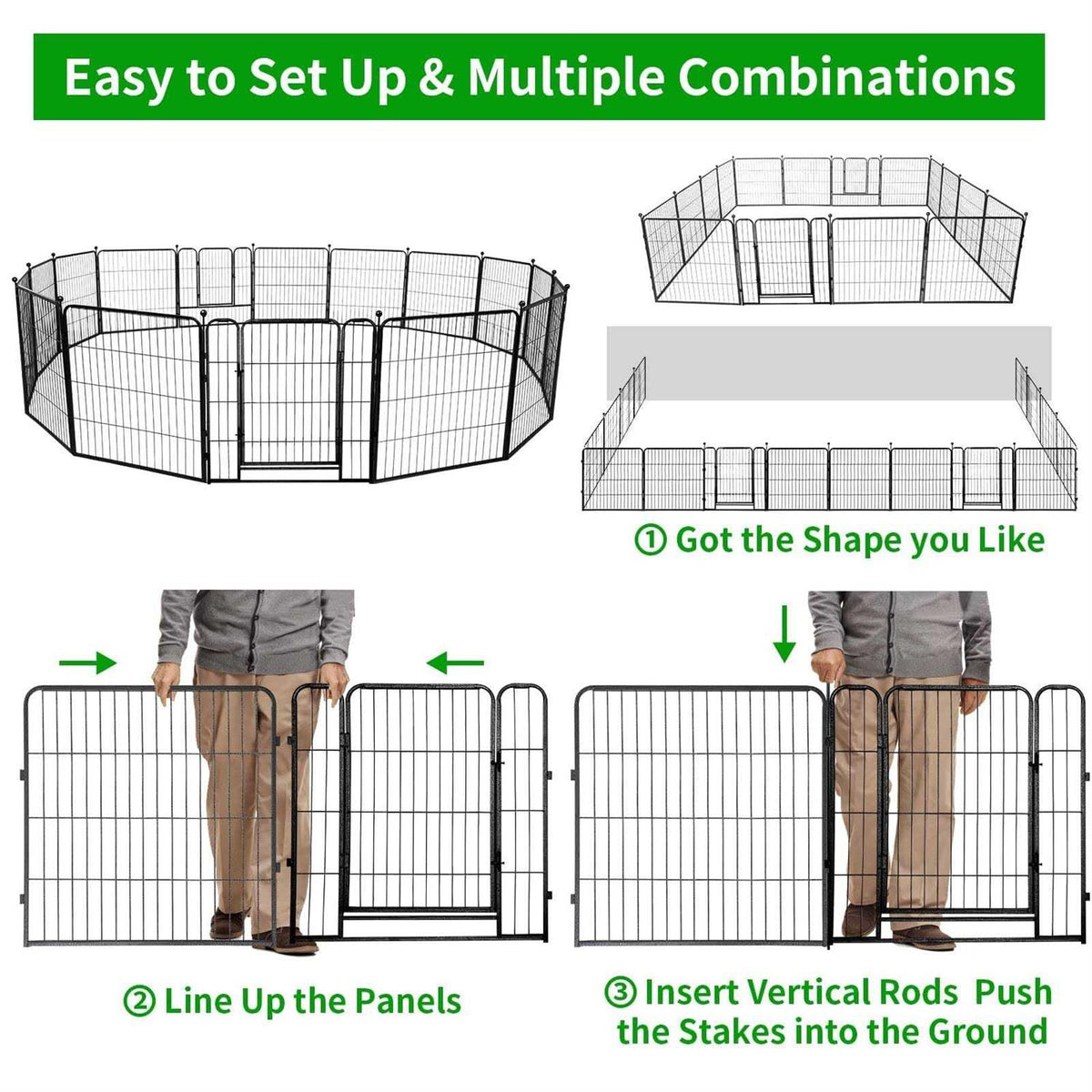 Heavy Duty Anti-Rust Dog Playpen with Doors X9262