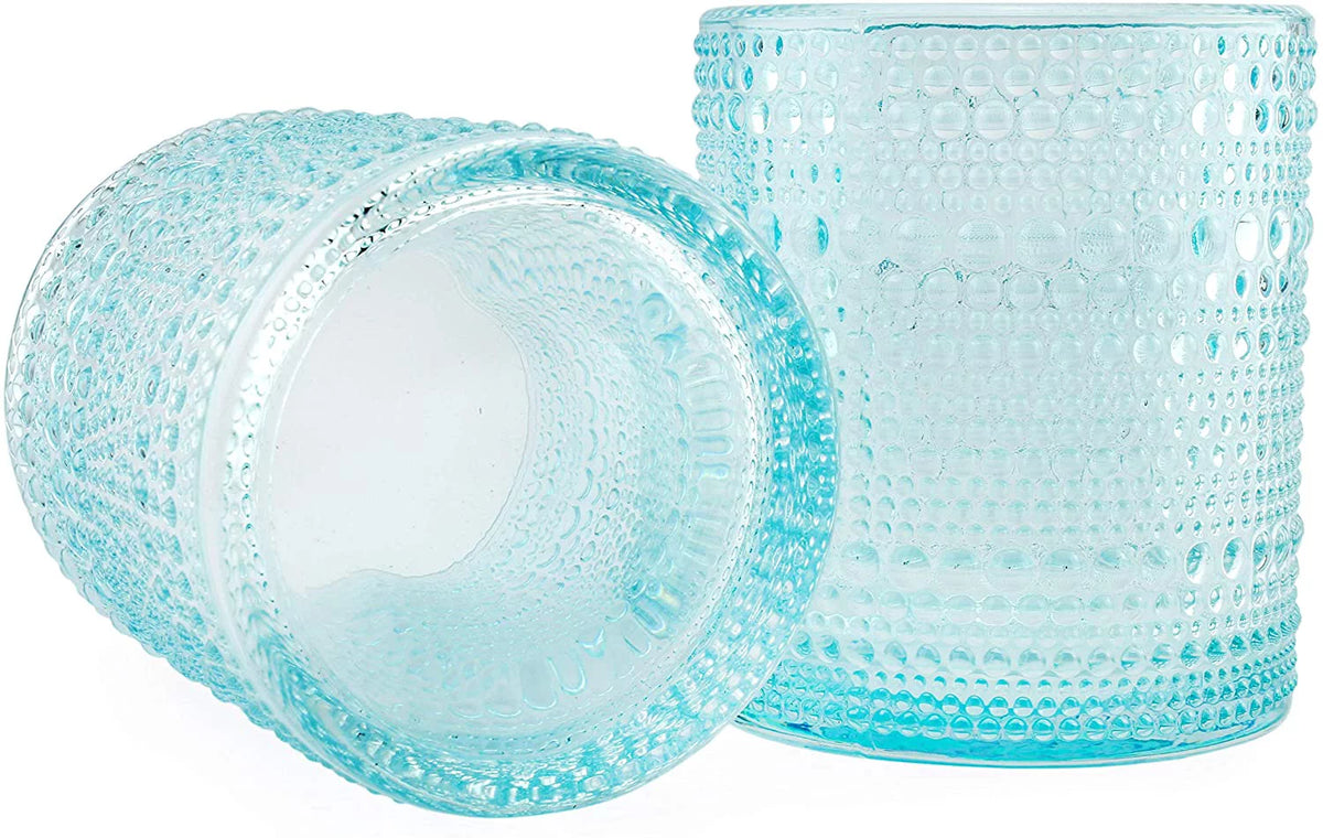 Blue 12oz 6pk Hobnail Drinking Glasses D62993