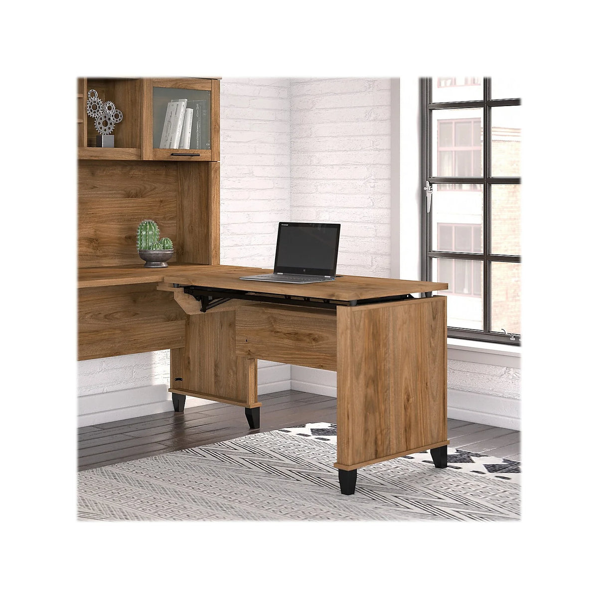 Fresh Walnut Engineered Wood Sit to Stand Return A571