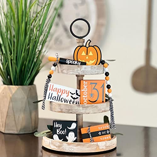 7 Pcs Halloween Themed Tiered Tray Decor Set C677738