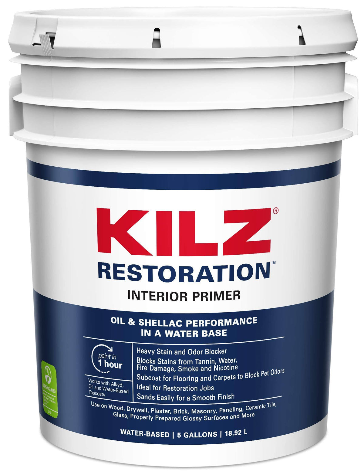 White Water-Based Interior Primer 5 Gallon D2594