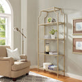 4 Shelf Glass Metal Etagere Bookcase P87049