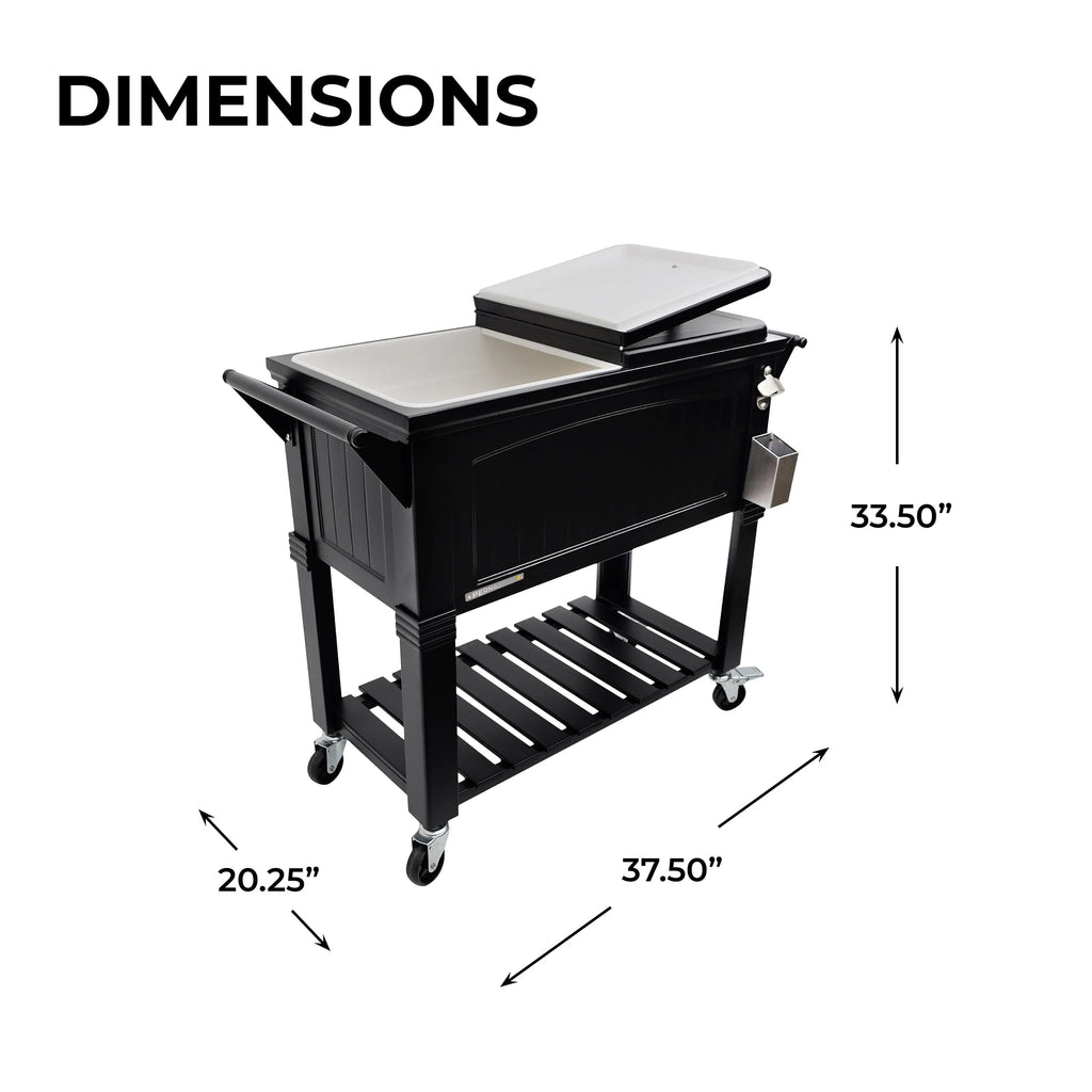 80-Qt Steel Patio Cooler on Wheels F948