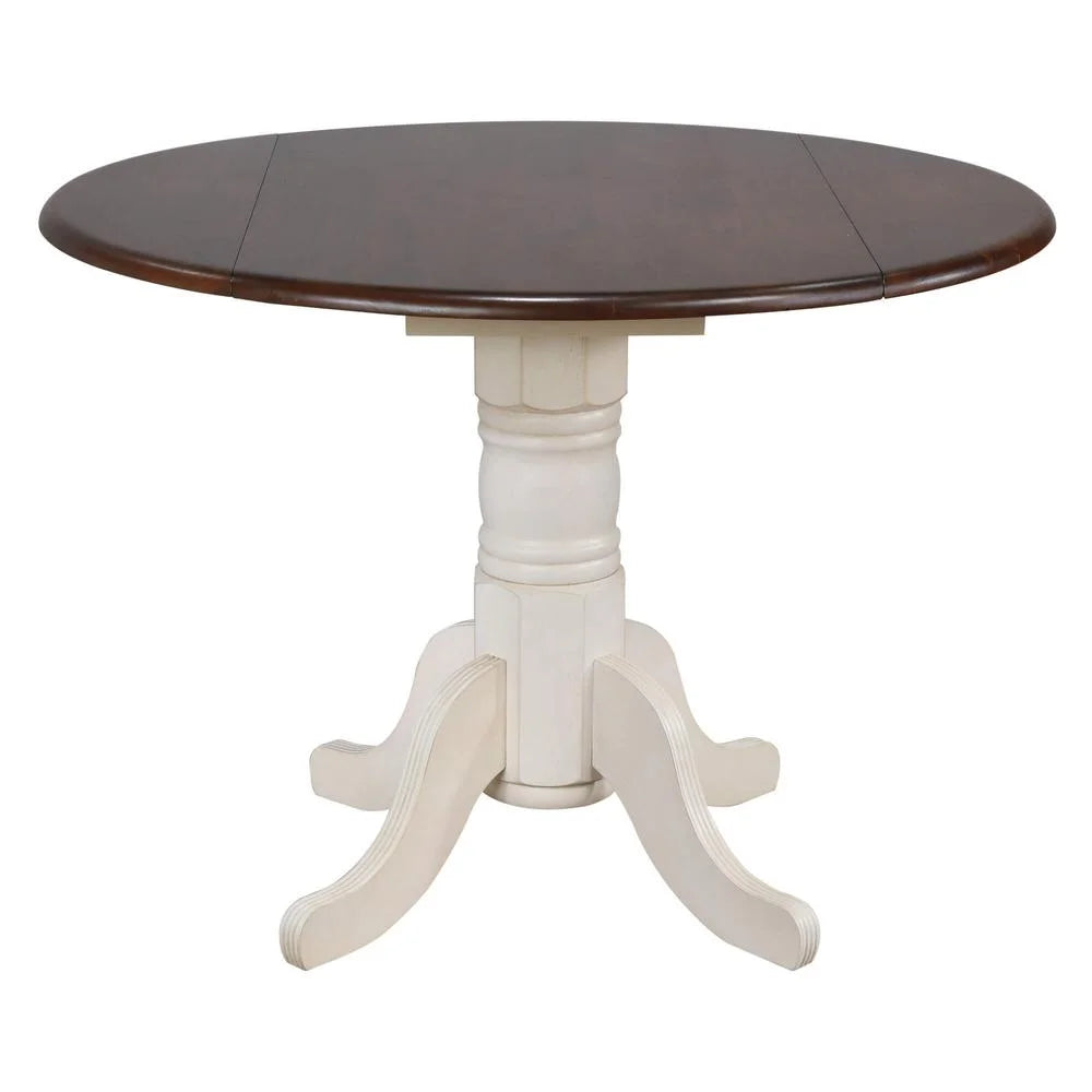 42" Round Extending Dropleaf Wood Dining Table W941877