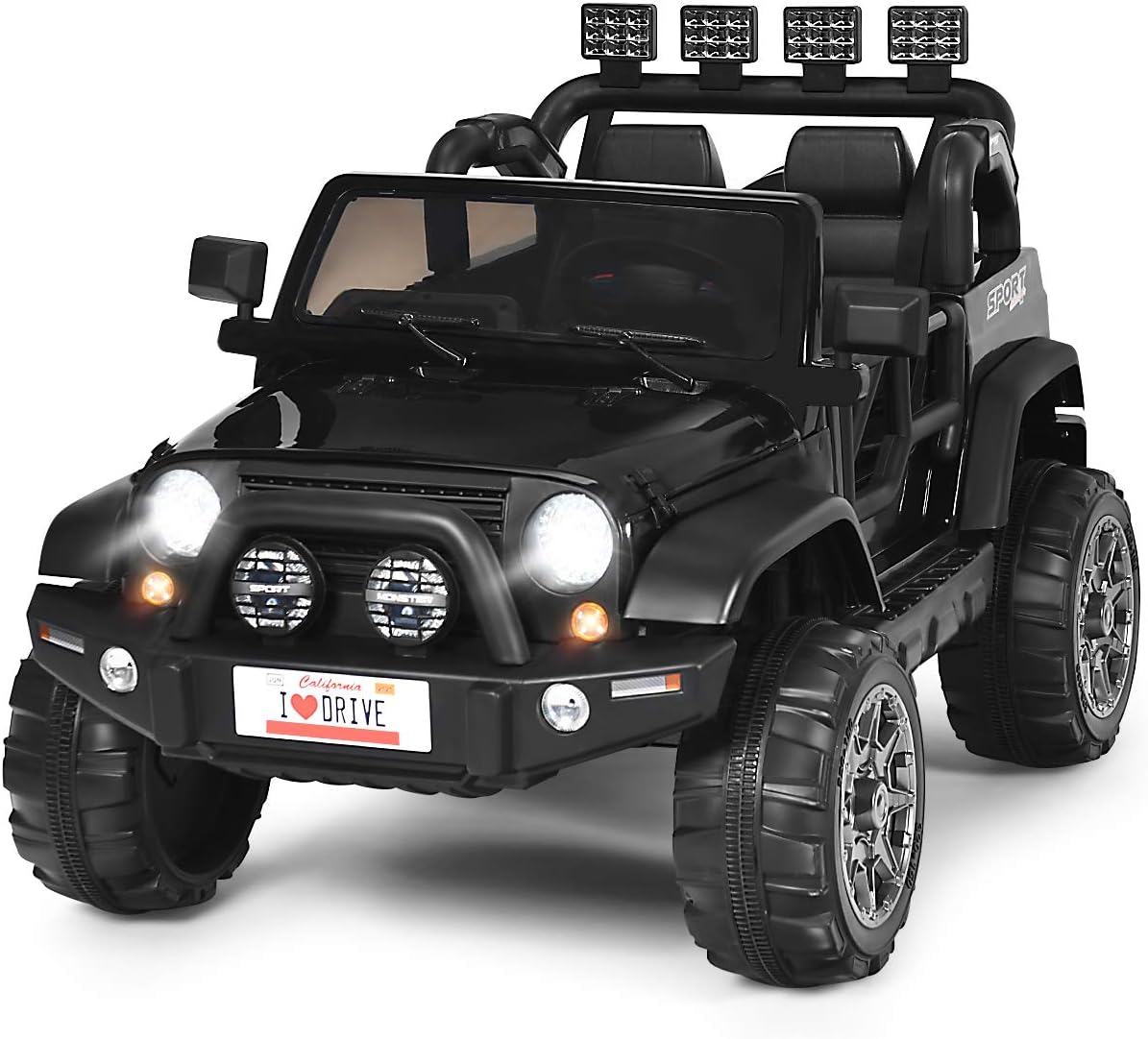 12V Battery Powered Ride on Truck with Remote Control, Black I610