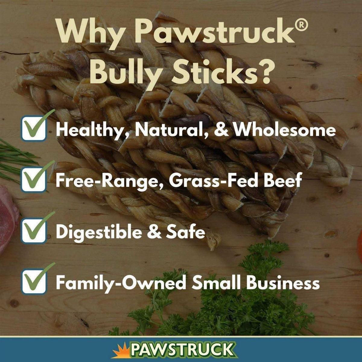 Braided Bully Sticks Dog Treats L95427