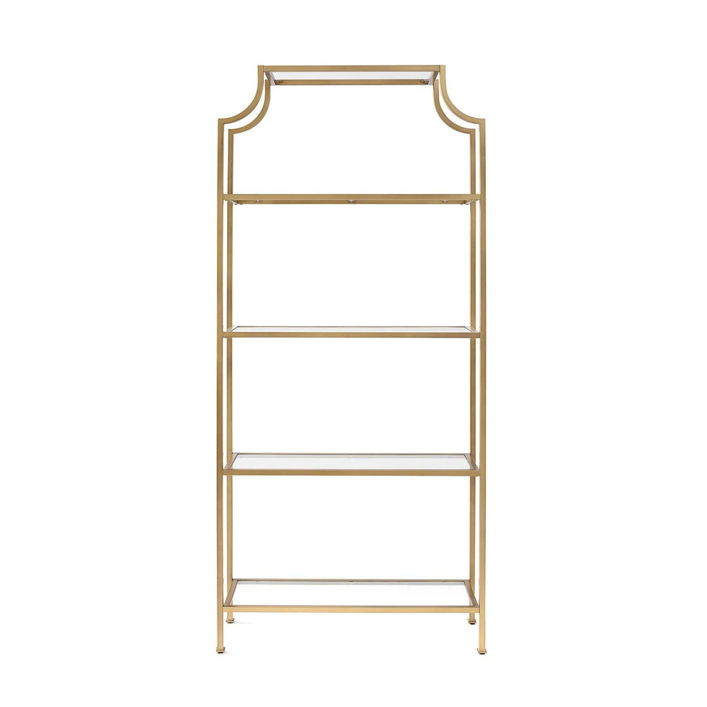 4 Shelf Glass Metal Etagere Bookcase P87049