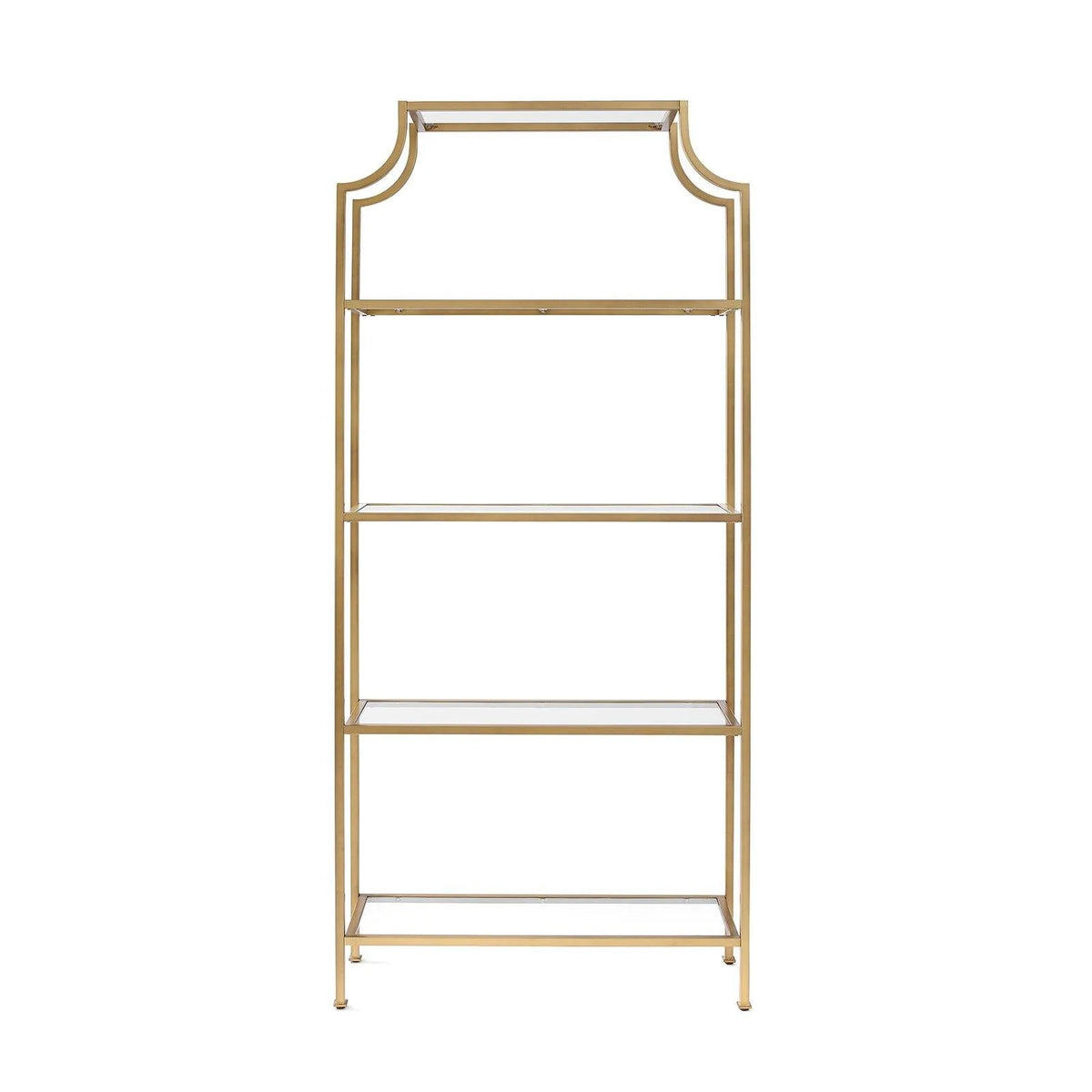 4 Shelf Glass Metal Etagere Bookcase P87049