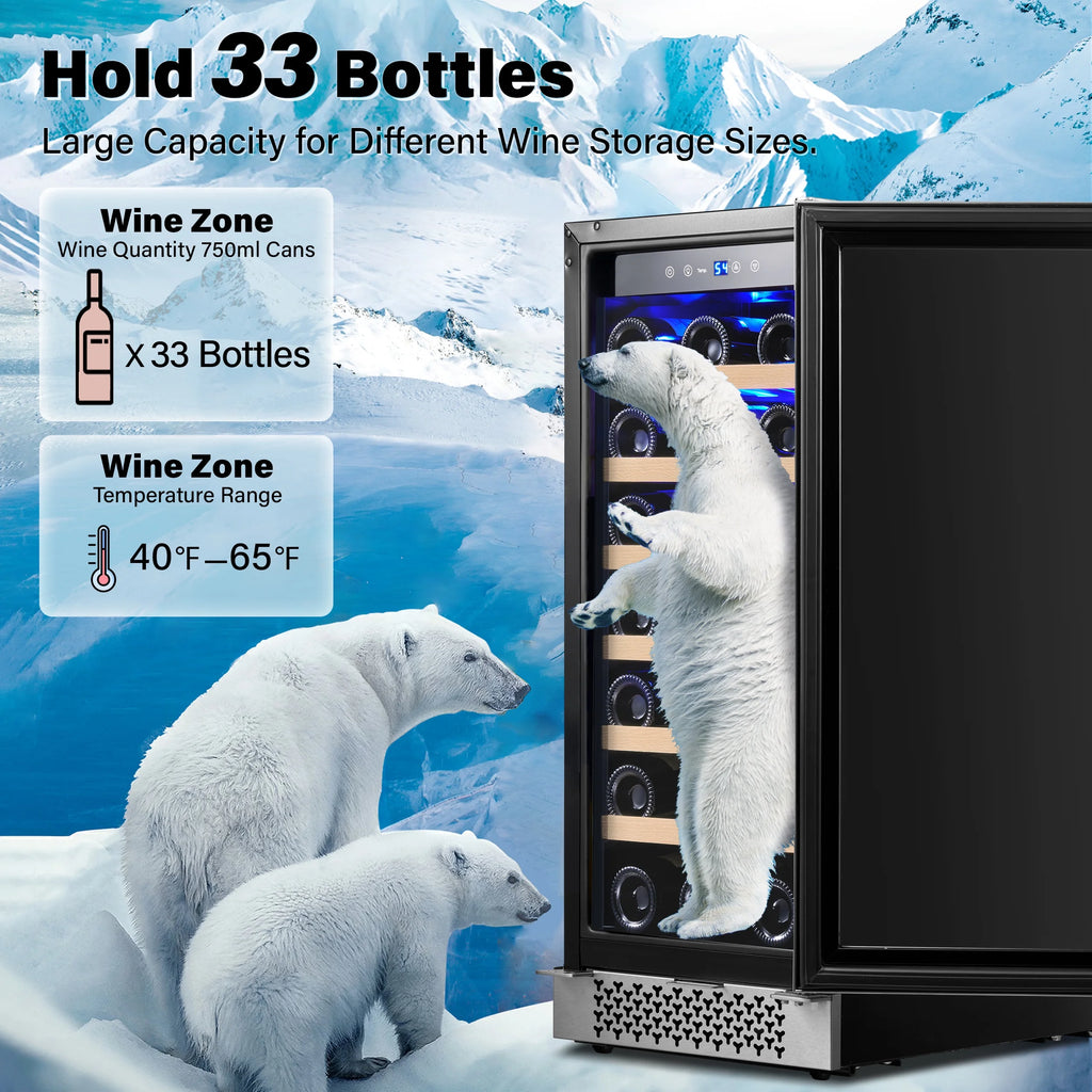15" 33 Bottle Wine Refrigerator with Digital Temperature Control H484320