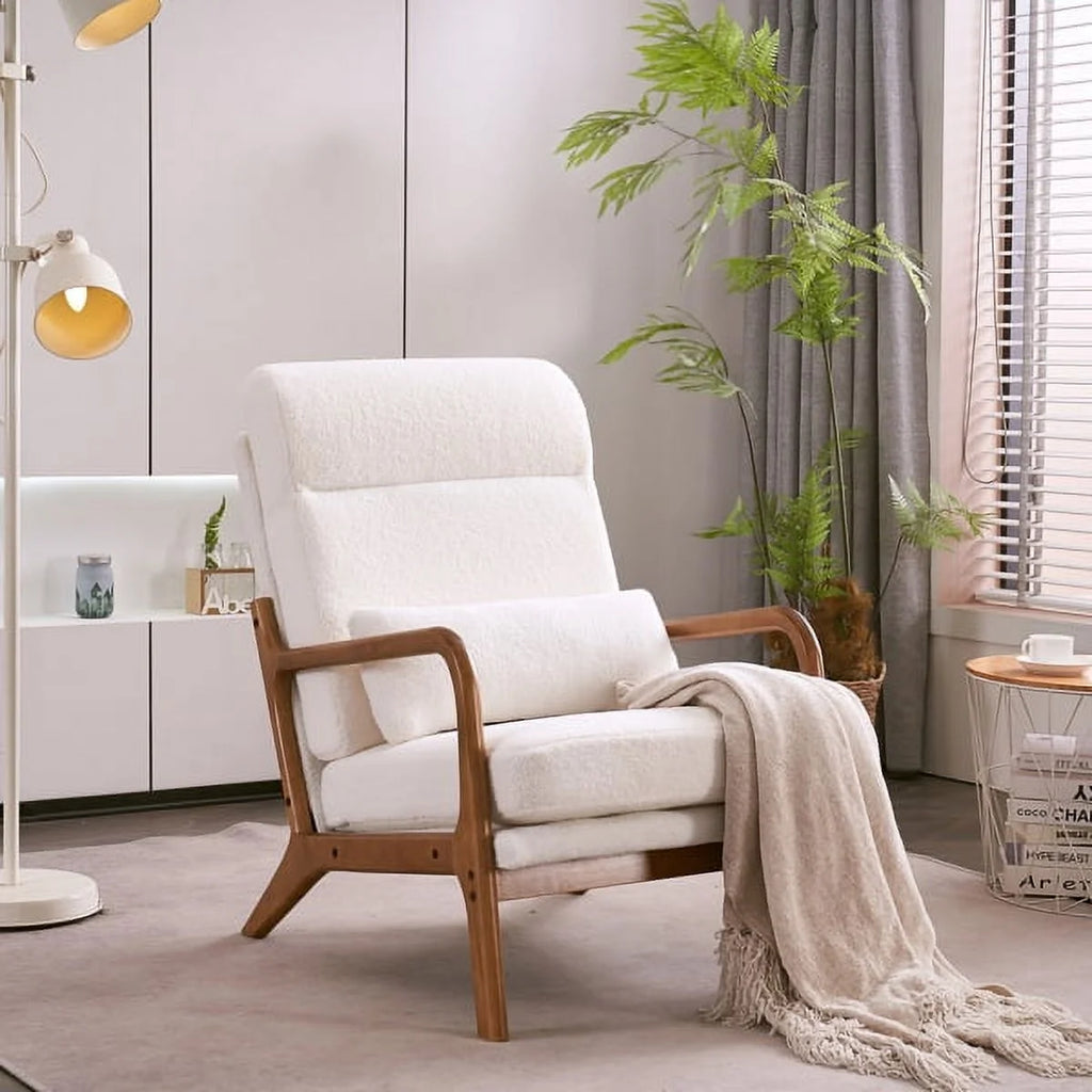 Mid-Century Modern Accent Chair with Lumbar Pillow I2280